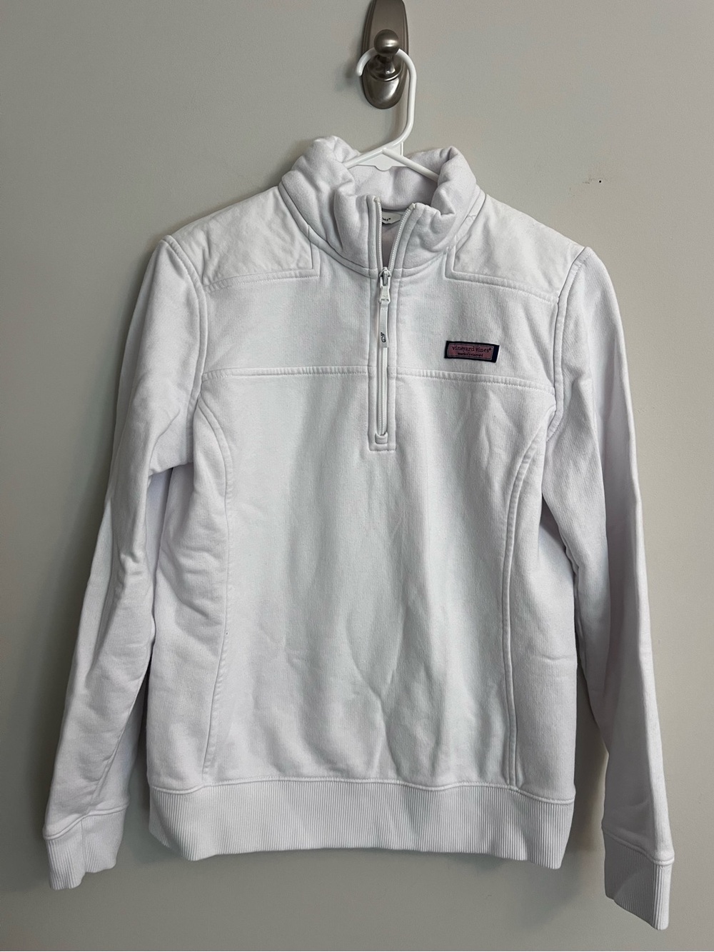 Vineyard Vines Women's White Half-Zip Pullover Sweater